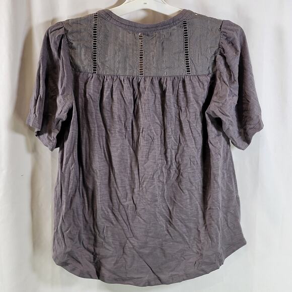 Knox Rose Women's Gray V-Neck Half Button Up Blouse, Size XS, NWT - Picture 3 of 7